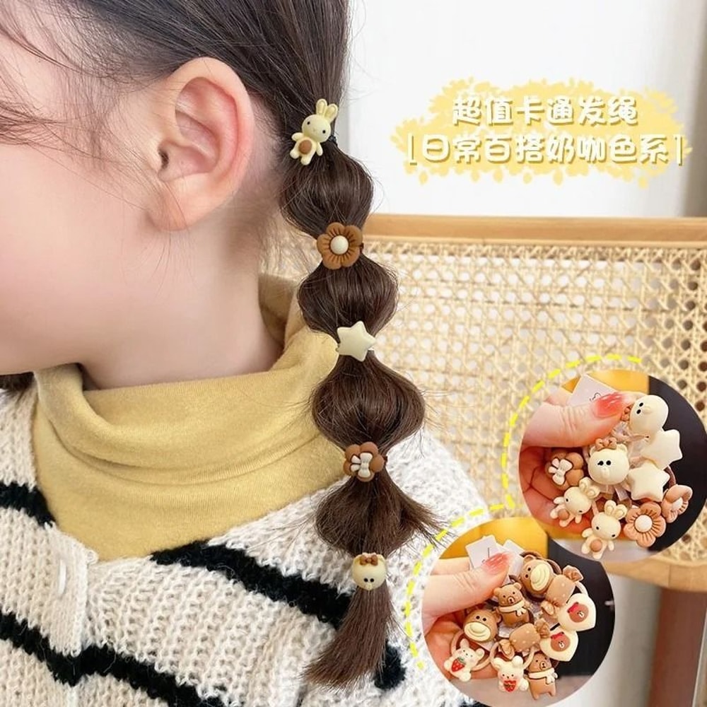 Kawaii Cartoon Baby Hair Scrunchies Cute Elastic Rubber Bands Hair Ties For Children And Kids 2
