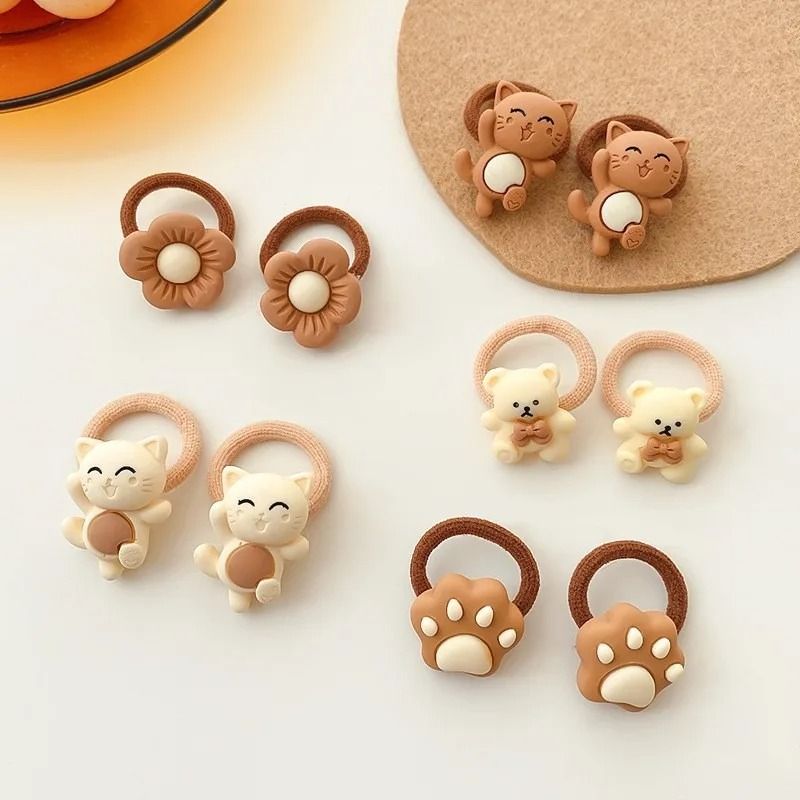 Kawaii Cartoon Baby Hair Scrunchies Cute Elastic Rubber Bands Hair Ties For Children And Kids 7