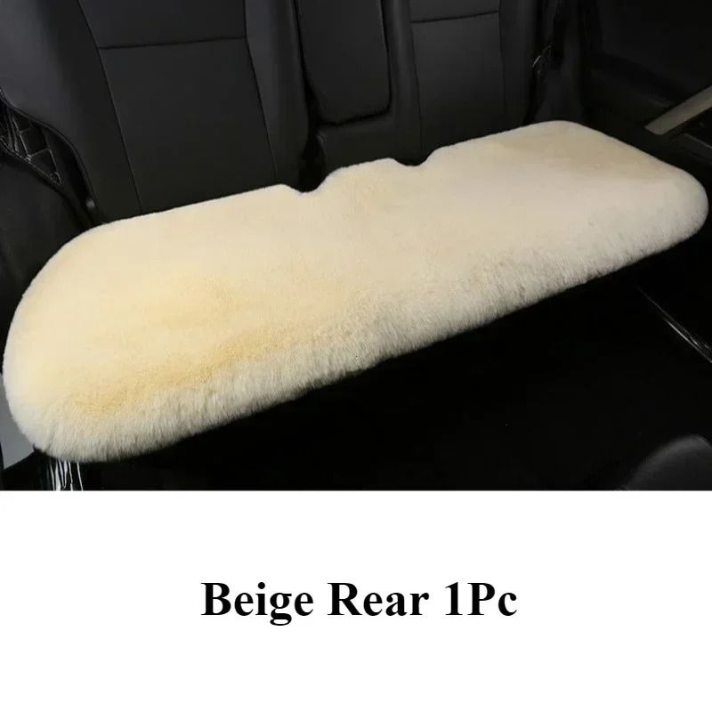 Premium Plush Rabbit Fur Car Seat Cushion Thickened Winter Warmth Square Cover For Driver Passeng 10