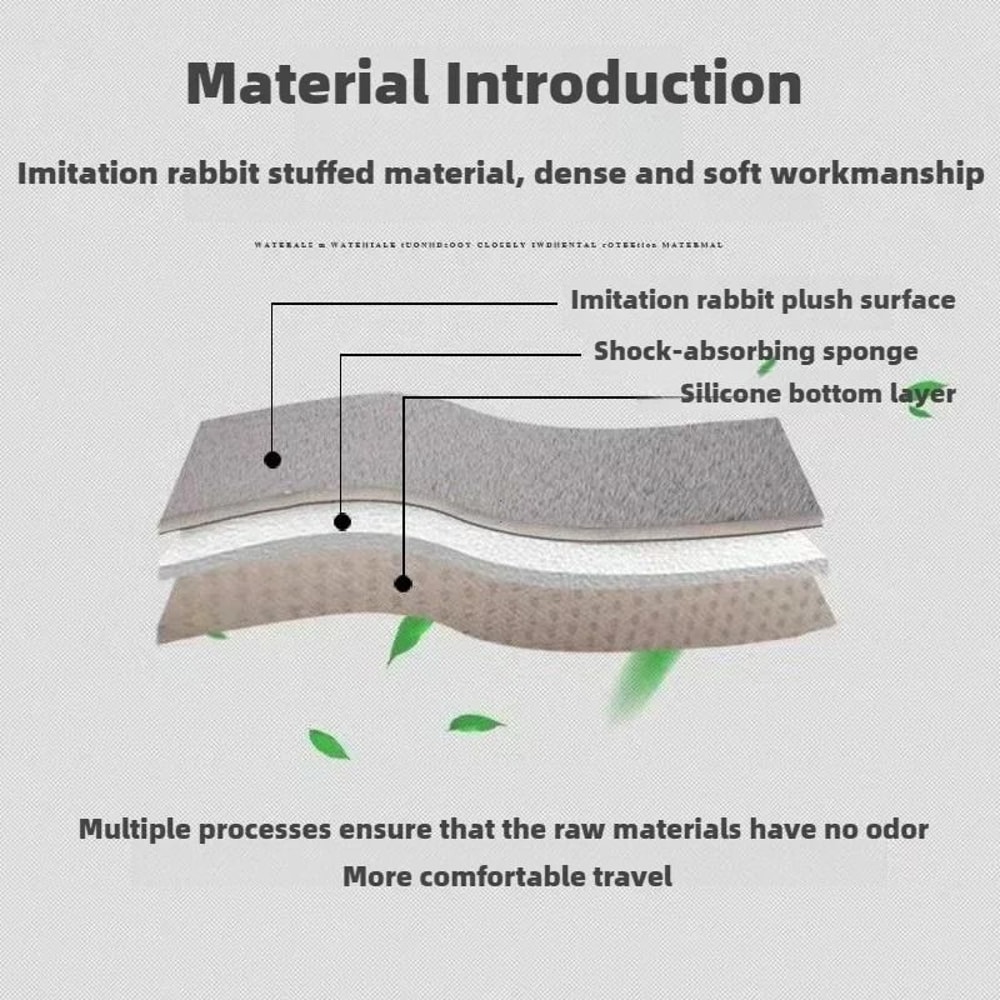 Premium Plush Rabbit Fur Car Seat Cushion Thickened Winter Warmth Square Cover For Driver Passeng 4