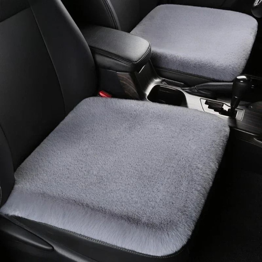 Premium Plush Rabbit Fur Car Seat Cushion Thickened Winter Warmth Square Cover For Driver Passeng 5