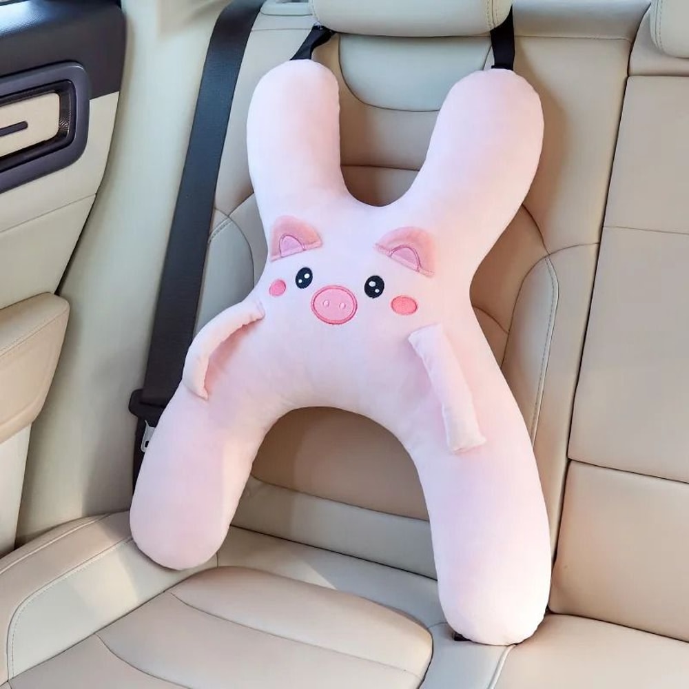 Kids Car Neck Pillow Safety Sleep Aid Seat Belt Comfort Support For Long Distance Travel 4