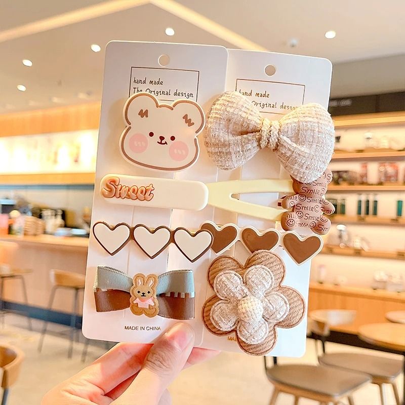 48Piece Childrens Cute Plush Hair Clip Set Sweet Cartoon Flower Bow Barrettes For Girls 11