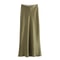 MUJER Woman 2025 High Waist Satin Midi Skirt Elegant Black Summer Long Skirt For Office Professio 8