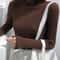 Korean Slim Turtleneck Sweater 2025 AutumnWinter RibKnit Pullover Jumper For Women 9