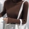 Korean Slim Turtleneck Sweater 2025 AutumnWinter RibKnit Pullover Jumper For Women 9
