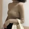 Korean Slim Turtleneck Sweater 2025 AutumnWinter RibKnit Pullover Jumper For Women 13