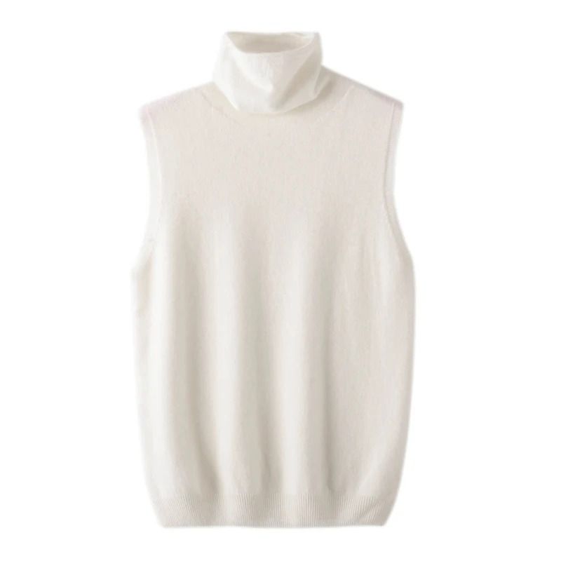 Womens 100 Merino Wool Turtleneck Vest Sleeveless Knit Pullover Waistcoat For Spring Autumn Wint 8