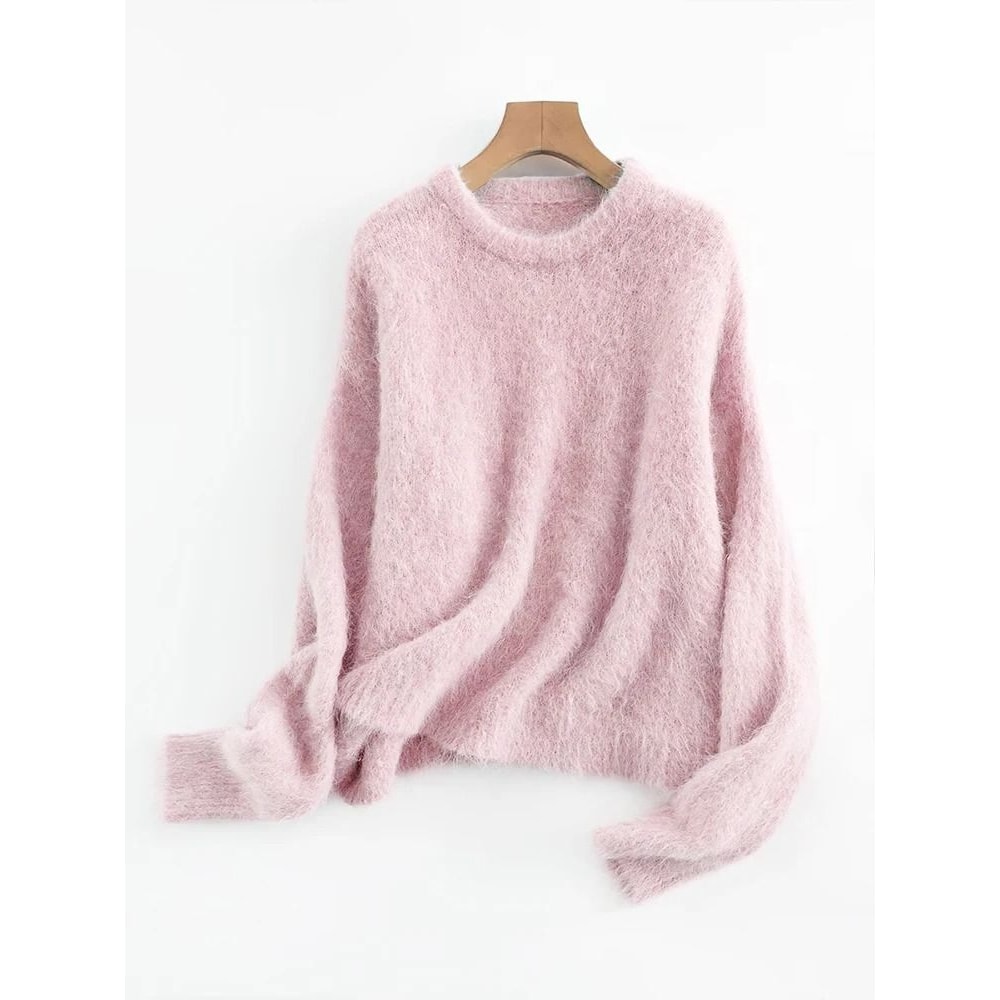 SuyaDream Warm Alpaca Pullover Loose Dropped Sleeve Luxury Sweater For 2025 FallWinter 6
