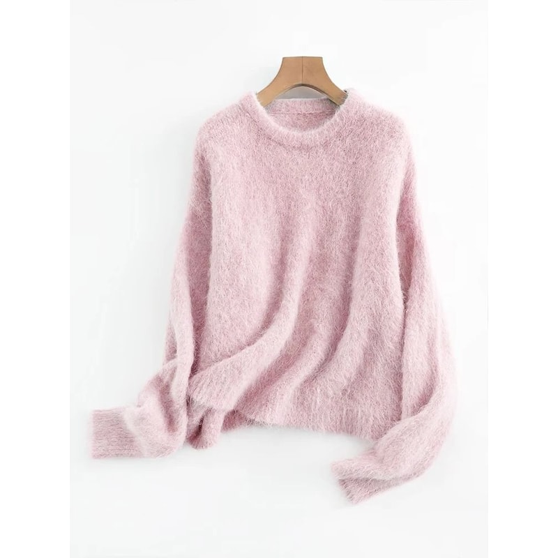 SuyaDream Warm Alpaca Pullover Loose Dropped Sleeve Luxury Sweater For 2025 FallWinter 6