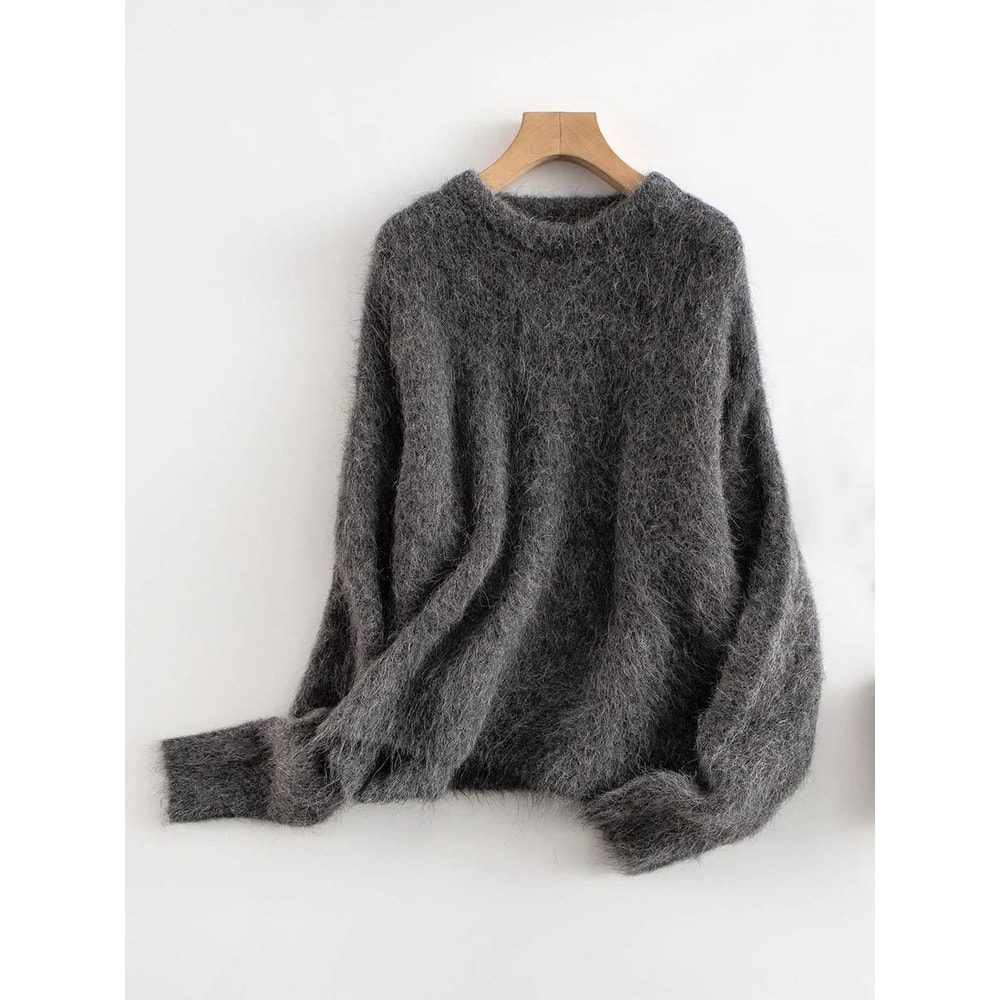 SuyaDream Warm Alpaca Pullover Loose Dropped Sleeve Luxury Sweater For 2025 FallWinter 8