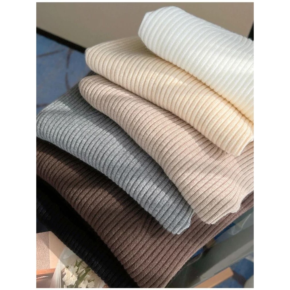 2025 Basic VNeck Chic Pullover Slim Ribbed Knitted Sweater For Autumn Winter 5