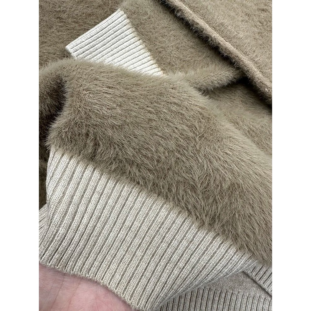 Thicken Velvet Turtleneck Sweater Korean Fashion Lined Warm Knitted Pullover Winter Jersey Jumper 4