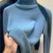 Thicken Velvet Turtleneck Sweater Korean Fashion Lined Warm Knitted Pullover Winter Jersey Jumper 15