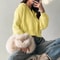 Autumn Hooded Short Cardigan ZipUp Knitted Winter Sweater For Women 6