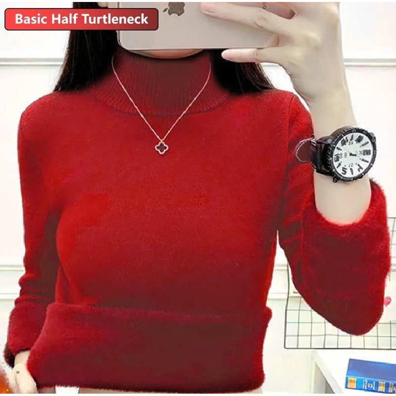 Elegant Thicken VelvetLined Turtleneck Sweater Slim Knit Pullover Warm Winter Jumper 23