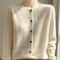 Womens 100 Merino Wool ONeck Cardigan Soft CashmereTouch OL Buttoned Knitwear 10