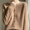 Womens 100 Merino Wool ONeck Cardigan Soft CashmereTouch OL Buttoned Knitwear 11