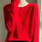 Womens 100 Merino Wool ONeck Cardigan Soft CashmereTouch OL Buttoned Knitwear 13