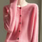 Womens 100 Merino Wool ONeck Cardigan Soft CashmereTouch OL Buttoned Knitwear 3