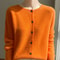 Womens 100 Merino Wool ONeck Cardigan Soft CashmereTouch OL Buttoned Knitwear 5
