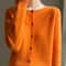 Womens 100 Merino Wool ONeck Cardigan Soft CashmereTouch OL Buttoned Knitwear 6