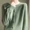 Womens 100 Merino Wool ONeck Cardigan Soft CashmereTouch OL Buttoned Knitwear 7