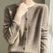 Womens 100 Merino Wool ONeck Cardigan Soft CashmereTouch OL Buttoned Knitwear 16