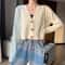 VNeck Cropped Cardigan Korean Fashion Twist Knitted Sweater Coat For Autumn Winter 0