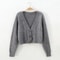 VNeck Cropped Cardigan Korean Fashion Twist Knitted Sweater Coat For Autumn Winter 1