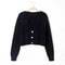 VNeck Cropped Cardigan Korean Fashion Twist Knitted Sweater Coat For Autumn Winter 5