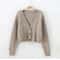 VNeck Cropped Cardigan Korean Fashion Twist Knitted Sweater Coat For Autumn Winter 6