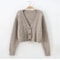 VNeck Cropped Cardigan Korean Fashion Twist Knitted Sweater Coat For Autumn Winter 6