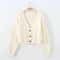 VNeck Cropped Cardigan Korean Fashion Twist Knitted Sweater Coat For Autumn Winter 8