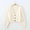 VNeck Cropped Cardigan Korean Fashion Twist Knitted Sweater Coat For Autumn Winter 8