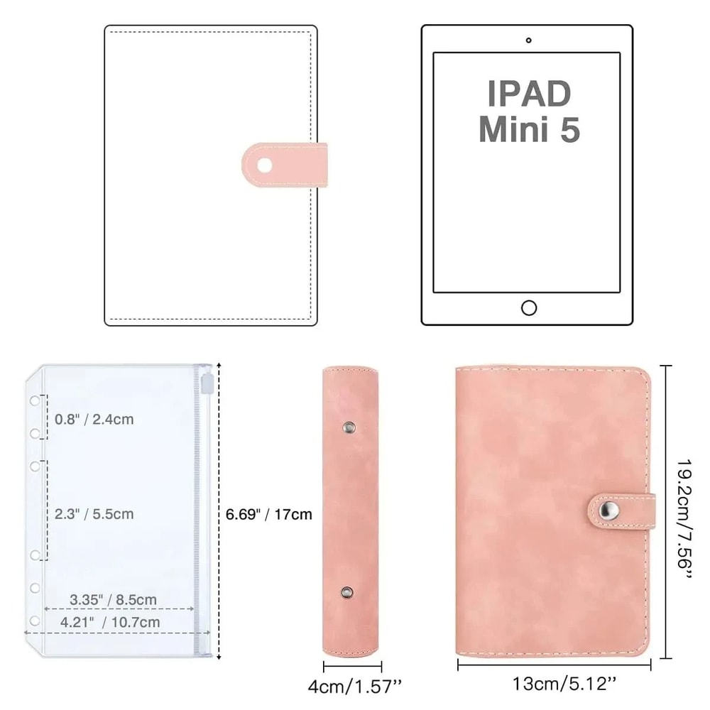 A6 PU Leather Budget Binder Planner 6Hole LooseLeaf Notebook Cover For School Office Stationery 5