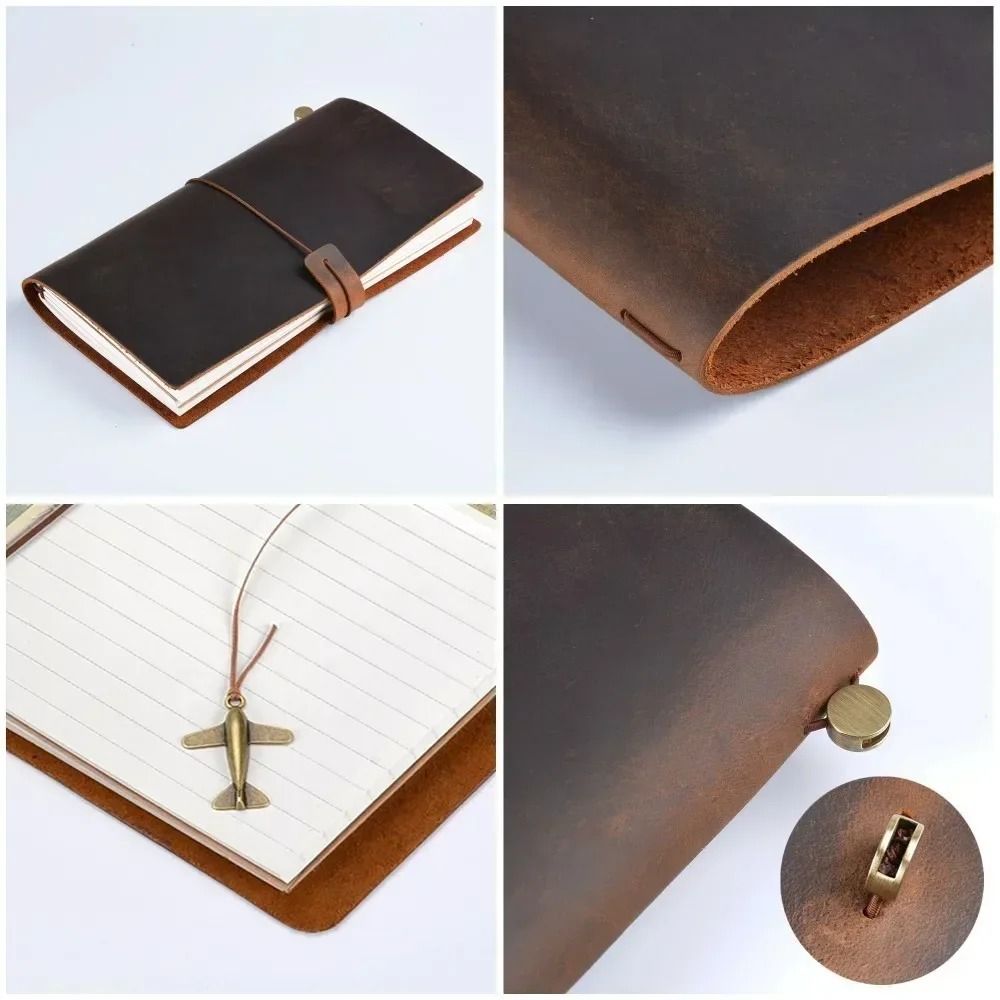 Moterm 100 Genuine Leather Travel Notebook Handmade Vintage Cowhide Journal Planner Cover 3