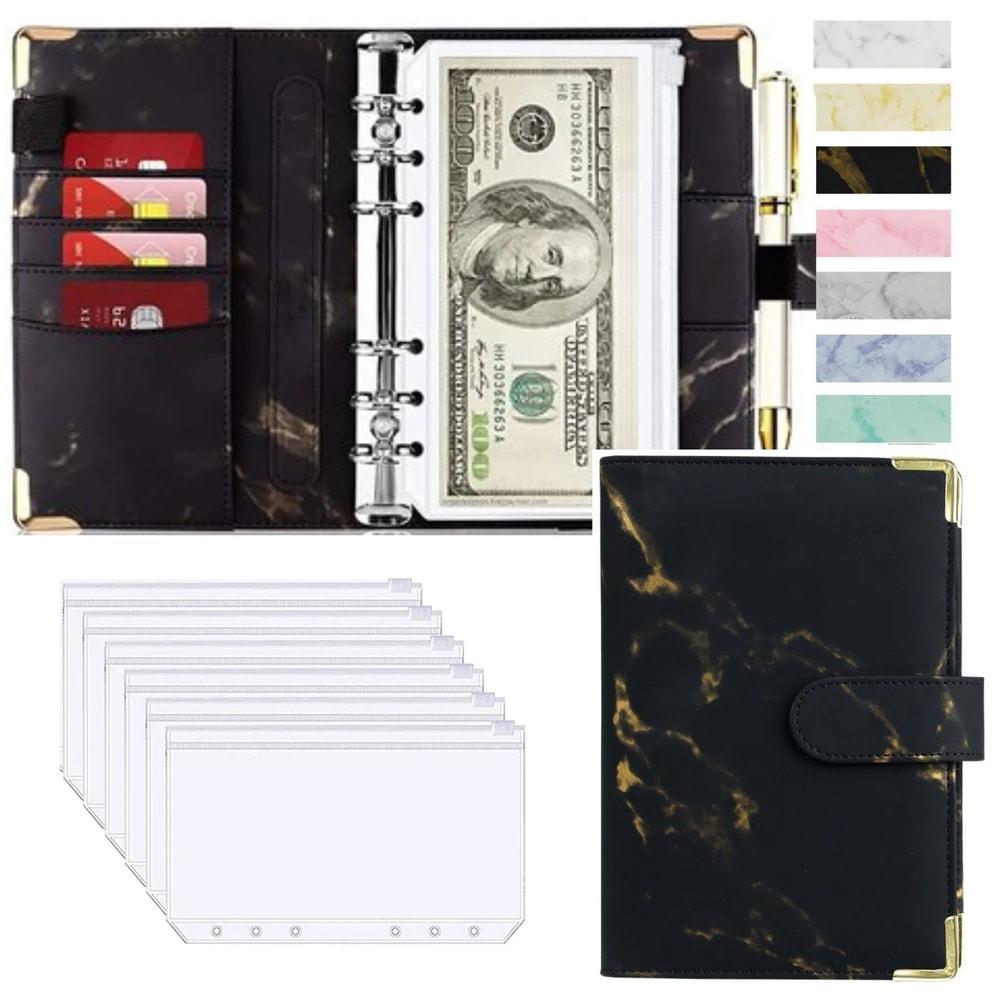 A6 Marble PU Leather Budget Binder 2026 Money Saving Organizer Notebook Planner 11