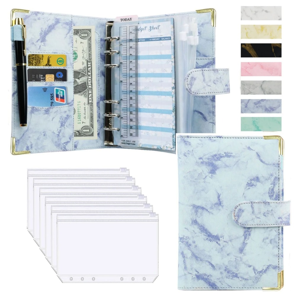 A6 Marble PU Leather Budget Binder 2026 Money Saving Organizer Notebook Planner 13