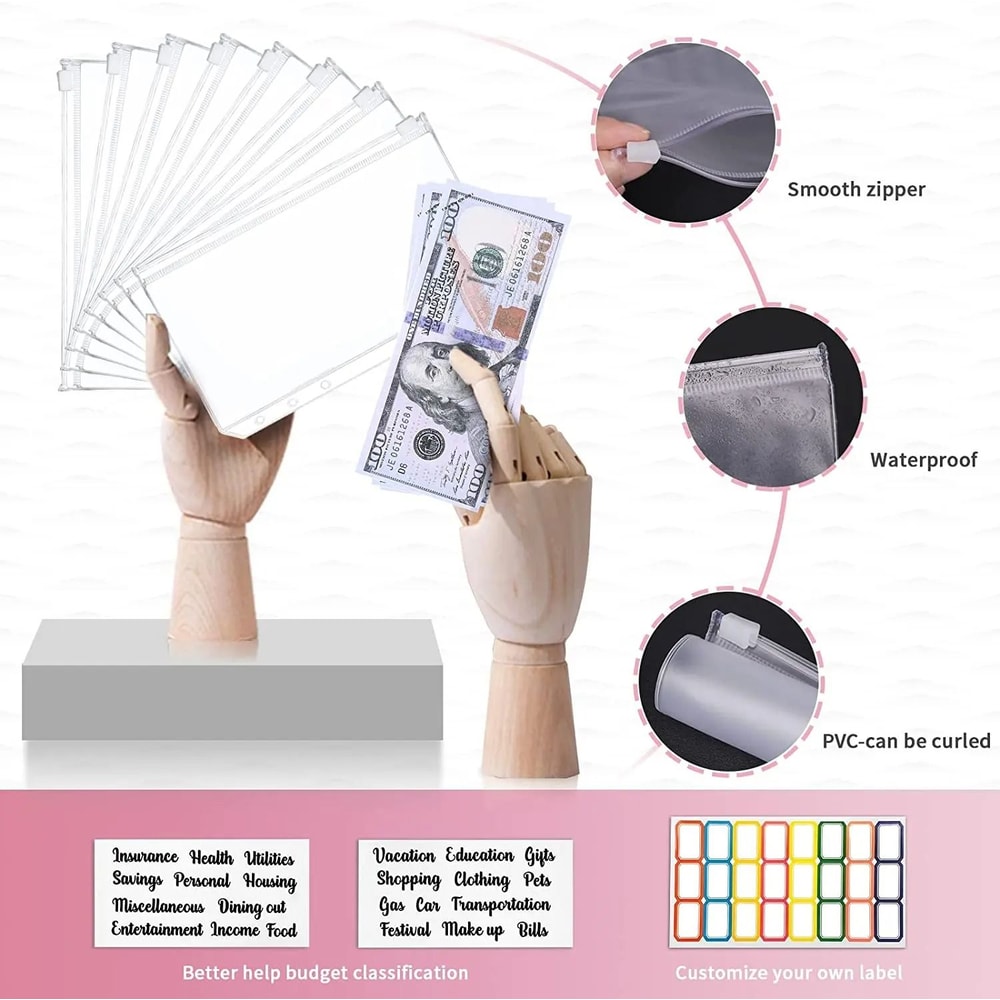 A6 Marble PU Leather Budget Binder 2026 Money Saving Organizer Notebook Planner 2