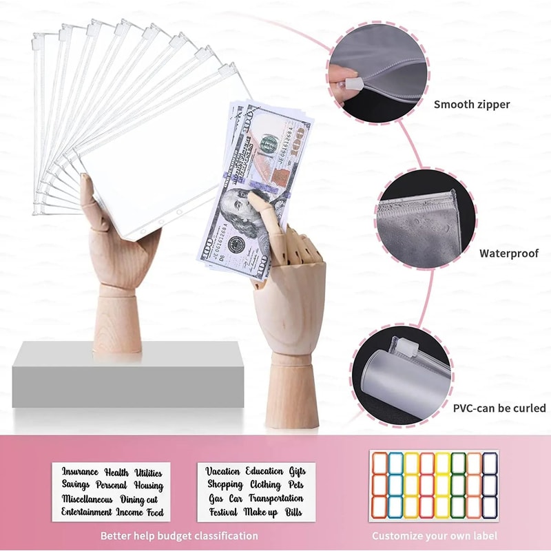 A6 Marble PU Leather Budget Binder 2026 Money Saving Organizer Notebook Planner 2