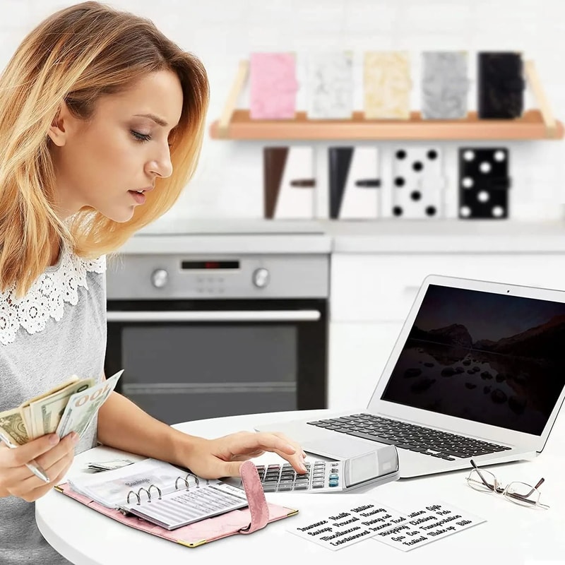 A6 Marble PU Leather Budget Binder 2026 Money Saving Organizer Notebook Planner 5
