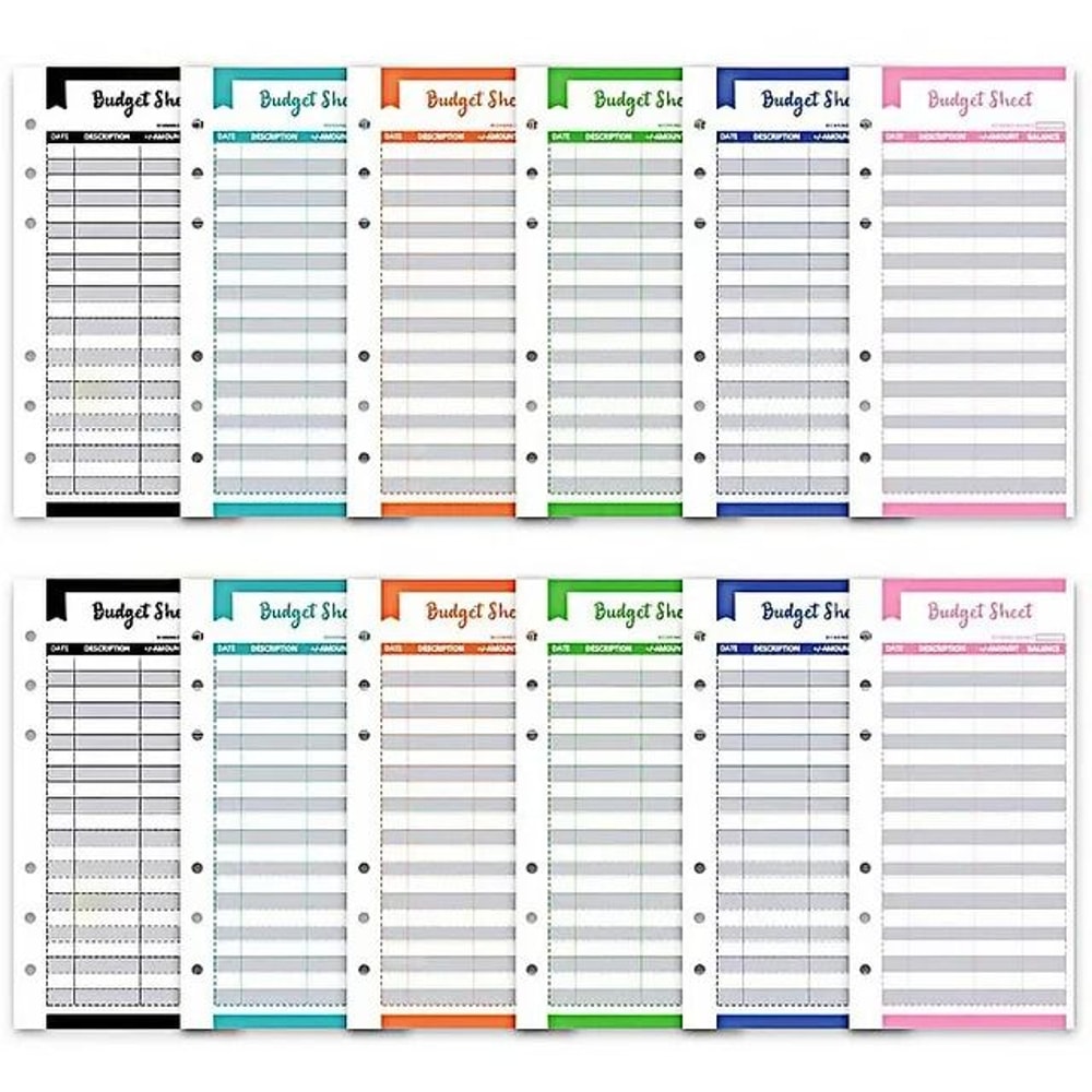 A6 Marble PU Leather Budget Binder 2026 Money Saving Organizer Notebook Planner 24