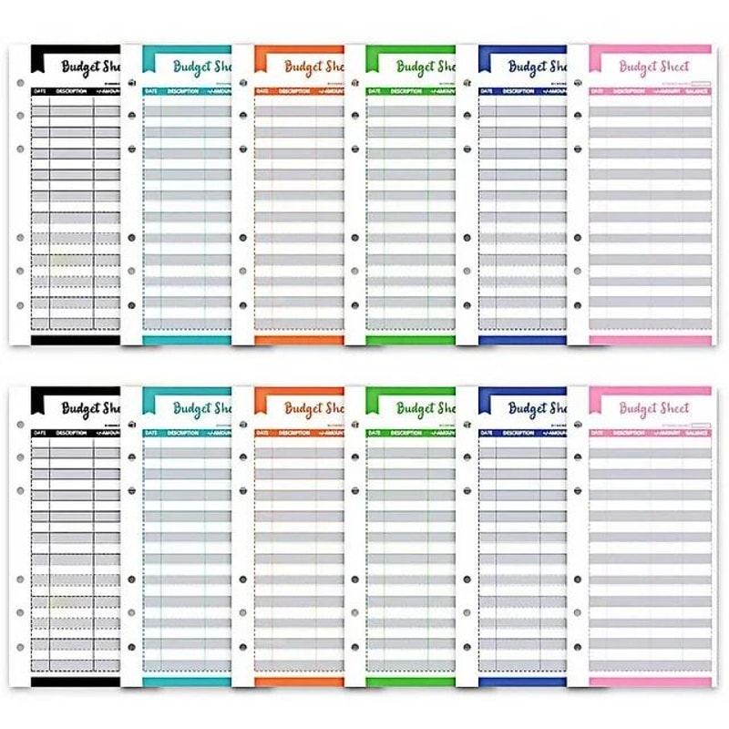 A6 Marble PU Leather Budget Binder 2026 Money Saving Organizer Notebook Planner 24