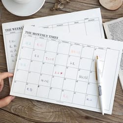 weekly & monthly undated agenda notebook – professional study planner & korean stationery for office and school