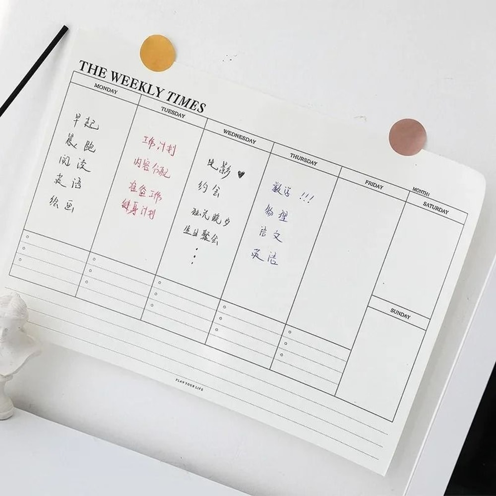 Weekly Monthly Undated Agenda Notebook Professional Study Planner Korean Stationery For Office A 4