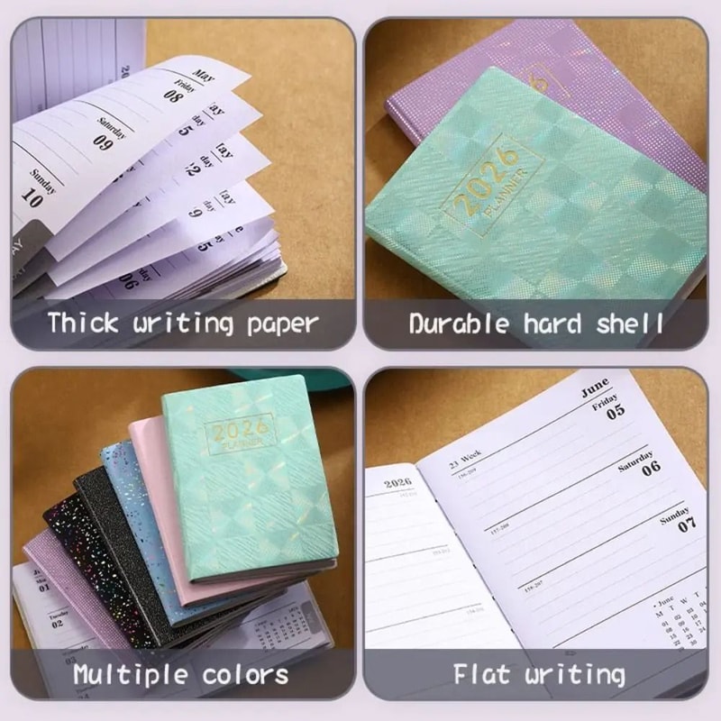 Portable A7 2026 Agenda Book Pocket Weekly Planner Pocket Calendar Appointment Diary 1