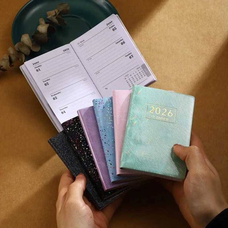 Portable A7 2026 Agenda Book Pocket Weekly Planner Pocket Calendar Appointment Diary 3