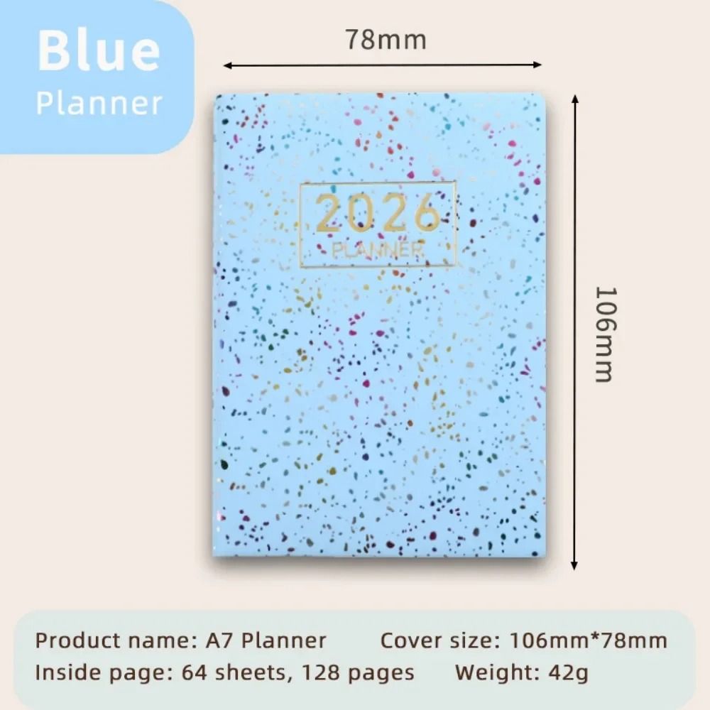 Portable A7 2026 Agenda Book Pocket Weekly Planner Pocket Calendar Appointment Diary 6