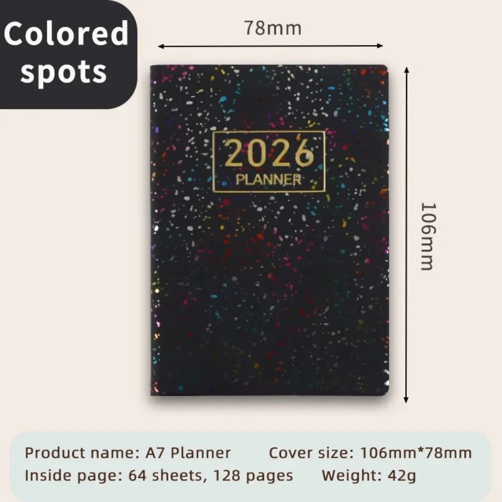 Portable A7 2026 Agenda Book Pocket Weekly Planner Pocket Calendar Appointment Diary 10